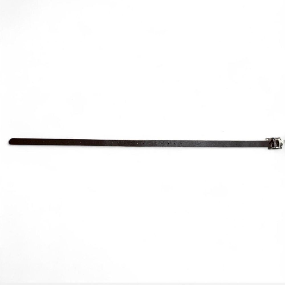 Black Leather Belt with Silver Buckle